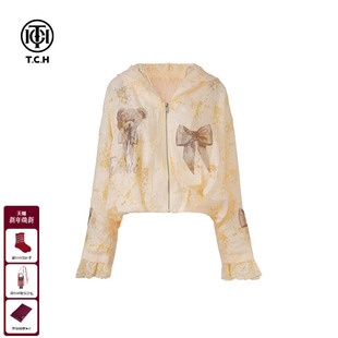 外套上衣女T75A17E5011A 百搭短款 TCH私服25春夏新款 烫钻蕾丝时尚