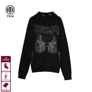 TCH私服烫钻轻奢潮牌休闲百搭宽松连帽卫衣25秋季 75C12B1001 新款