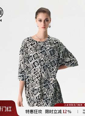 TCH 轻奢2025春夏季新款烫钻个性短袖T恤男女同款T72B106209