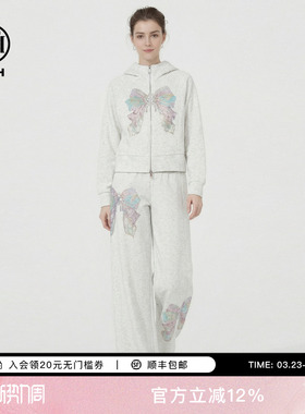 TCH烫钻宽松连帽卫衣外套休闲裤套装女2026春季新款T78A07E1116