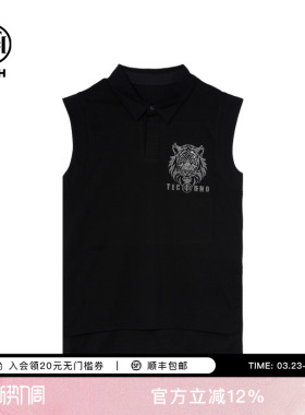 TCH私服烫钻时尚洋气休闲百搭polo领无袖T恤女新款T75C10B1036