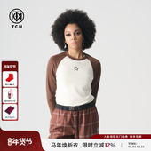 陈钰琪同款 TCH 轻奢长袖 T恤25春新烫钻百搭经典 女T72A086041