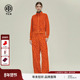 100%绵羊毛 时尚 烫钻橙色立领外套女休闲裤 TCH 套装 T78A07E1039