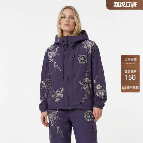 TCH潮牌烫钻梅花连帽工装外套女宽松夹克男26春夏新款T78A27E1028