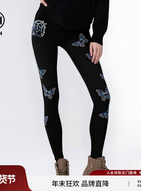 TCH轻奢烫钻时尚舒适瑜伽裤百搭设计感修身打底裤女T75C23E1001