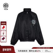 TCH轻奢烫钻25秋冬新款 休闲宽松立领夹克外套男女同款 T75C27E9005