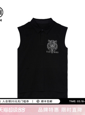 TCH私服烫钻时尚洋气休闲百搭polo领无袖T恤女新款T75C10B1036