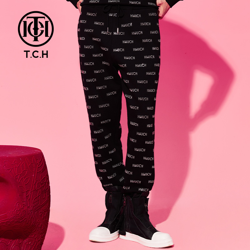 TCH潮牌轻奢休闲长裤烫钻