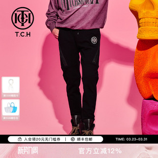 T69C206041 烫钻字母显瘦休闲长裤 TCH轻奢潮牌潮牌春季 新款