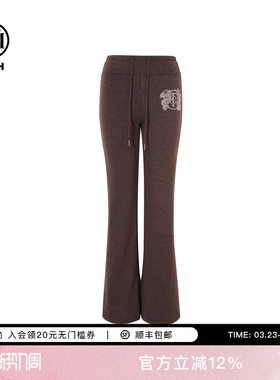 TCH2025秋冬烫钻时尚百搭瑜伽裤修身加绒微喇打底裤女T75D20E1175