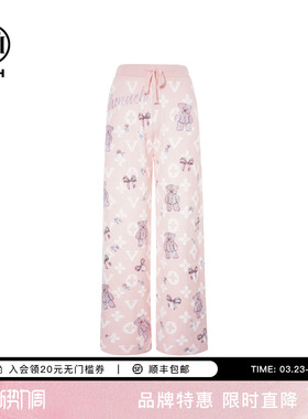 TCH2025冬季新款时尚烫钻软糯慵风懒宽松休闲裤女T75D20E120268