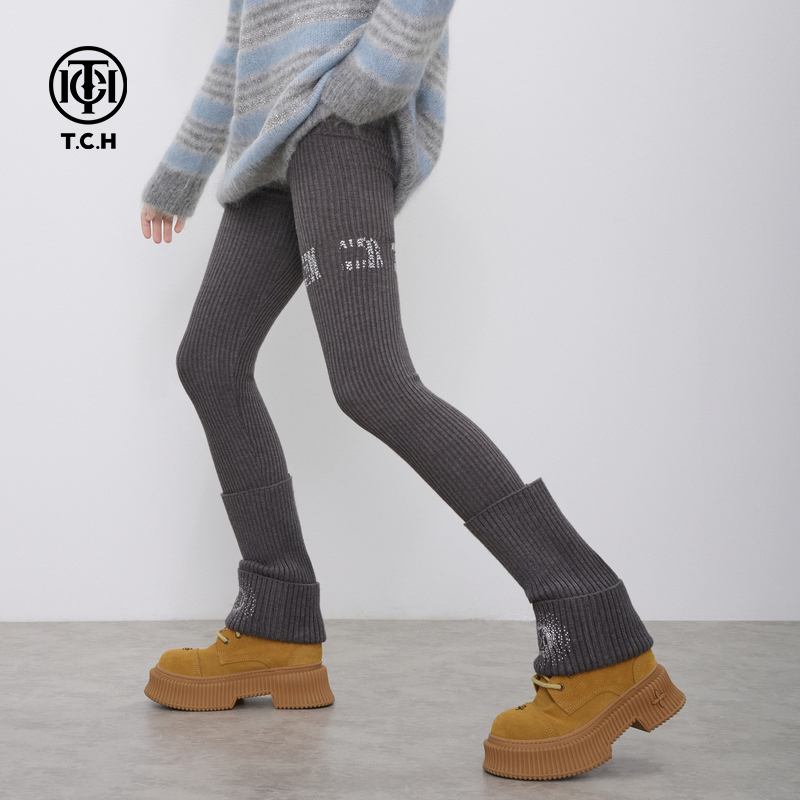 TCH私服时尚潮牌百搭显瘦弹力舒适打底裤2025秋季新款T75C23E5002