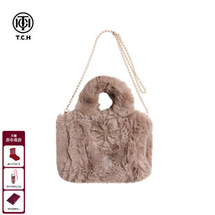TCH2025秋冬可爱单肩包百搭斜挎包烫钻毛绒绒包包女T75D40E1016