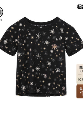 TCH轻奢潮牌烫钻翅膀插肩袖时尚休闲圆领短袖T恤女T75C10E9016