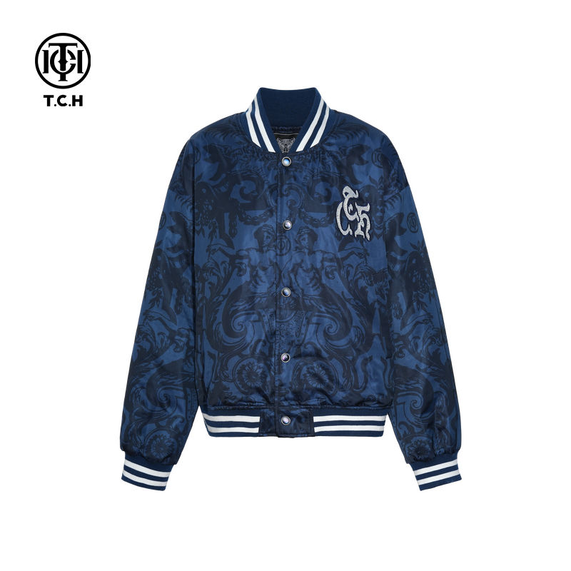 TCH轻奢潮牌时尚棒球服女休闲立领夹克外套男2025秋冬T75C16E9003