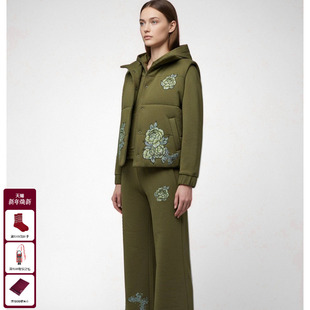 套装 连帽外套女保暖马甲休闲裤 女T75D07E1125 烫钻时尚 TCH秋冬新款