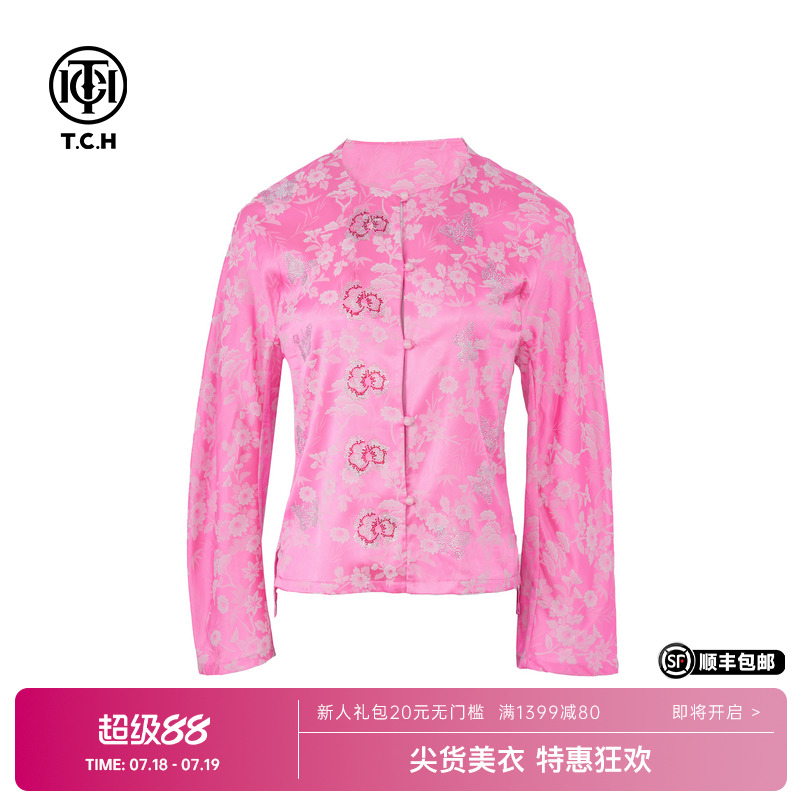 TCH新中式国风外套时尚花卉优雅温柔风百搭气质显瘦上衣女
