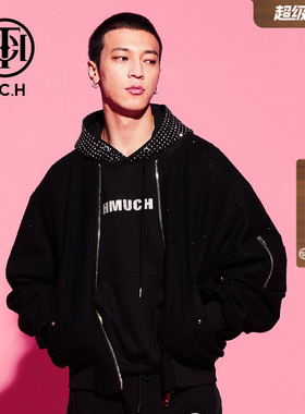 TCH/轻奢潮牌外套秋冬烫钻时尚棒球服加厚夹克男T69D166032