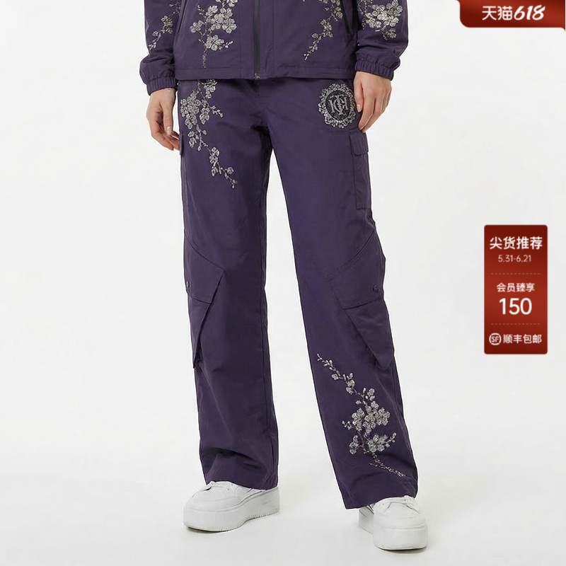 TCH烫钻梅花工装休闲裤女潮牌百搭宽松显瘦直筒裤男T78A20E1255