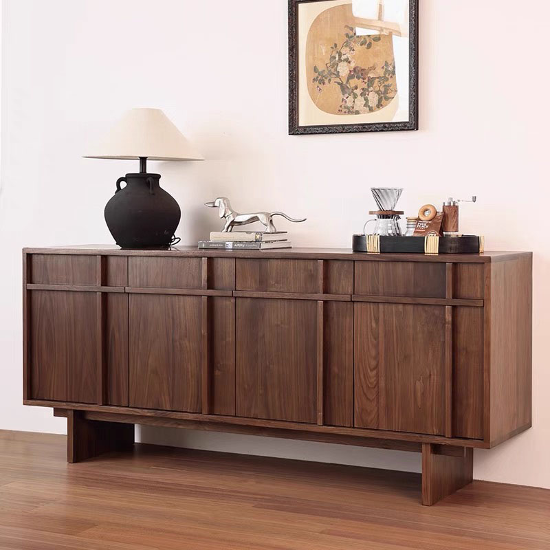 北美黑胡桃木骨骼线餐边柜收纳柜