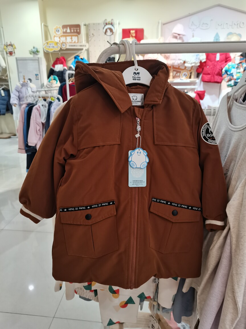 婴姿坊男童棉服秋冬夹棉加厚外套风衣保暖上衣休闲棉衣断码清仓