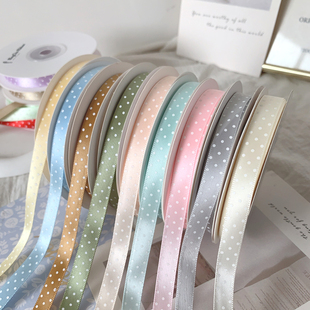 丝带DIY手工材料蝴蝶结彩带布带缎带织带 9mm波点带花束礼品包装