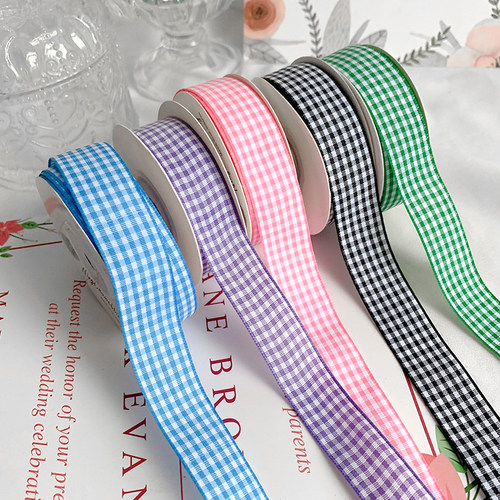 2cm格子丝带烘焙包装diy手工发饰