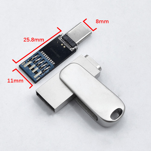 闪迪手机两用U盘OTG全金属旋转外壳替换外壳黑胶体TYPE-C口外壳