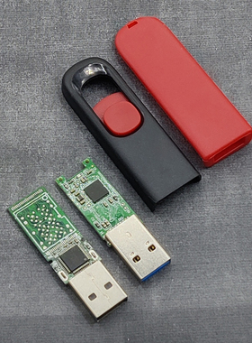 U盘通用短板外壳USB头推出款黑红全塑材质加密狗U盾外壳 T004