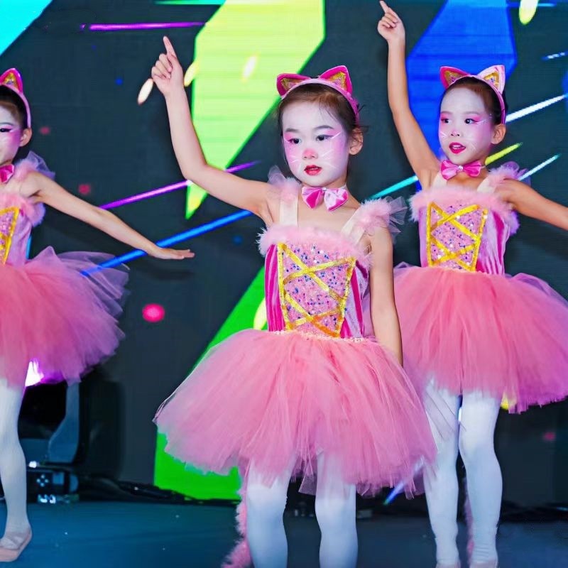 女童可爱动物表演纱裙