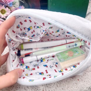 hellokitty笔袋初中女生毛绒文具盒ins风设计感小众凯蒂猫铅笔盒