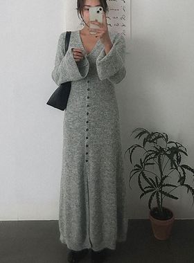 六1125韩国正品han-aun-n-i-190403 连衣裙区都市冬季复古正品