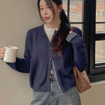 六1125韩国正品h-you--13909 针织衫区潮流甜美学院春冬简约韩版