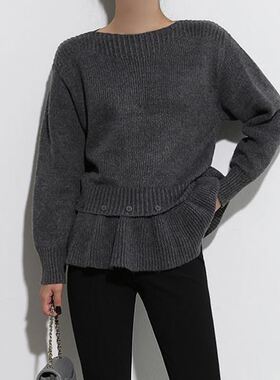 六1125韩国正品b-outiquem47103 针织衫区纯色英伦正品独特冬款