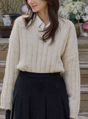 六1125韩国正品70338 针织衫区百搭春冬别致韩版简洁可爱都市冬季