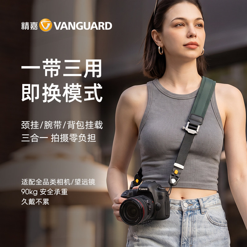 【新品现货】精嘉相机背带CONNECT 3N1 NS三合一摄影快拆减压肩带单反微单相机手腕带挂脖颈绳适用佳能索尼