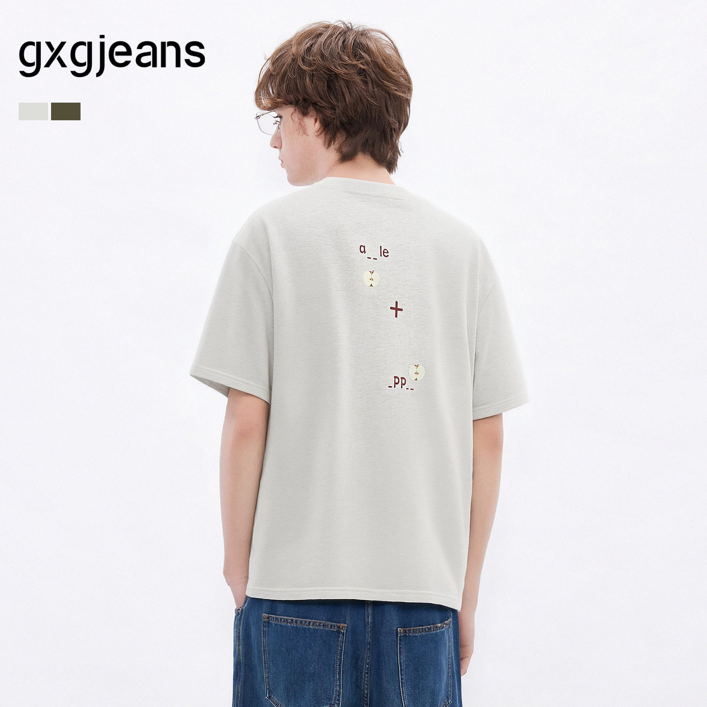 gxgjeans男装 多色趣味图案宽松休闲圆领短袖T恤男生 26夏新品图片
