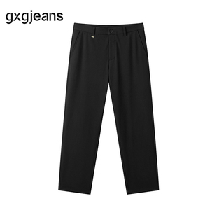 25秋新品 gxg.jeans男装 男裤 长裤 黑色简约通勤宽松直筒休闲西裤