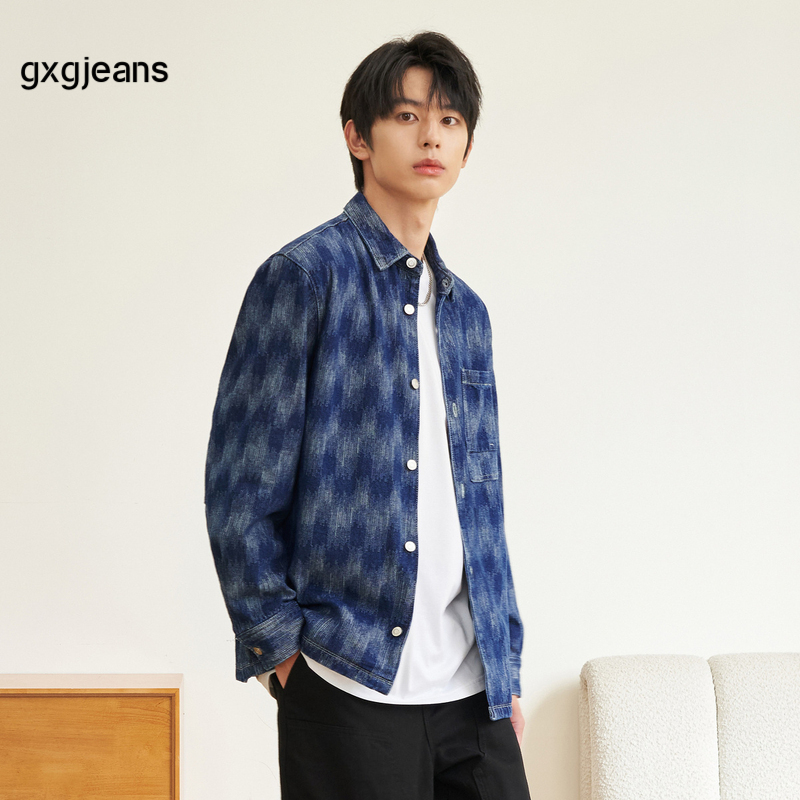 gxg.jeans男装2024年秋季新款翻领牛仔衬衫J24DE93001