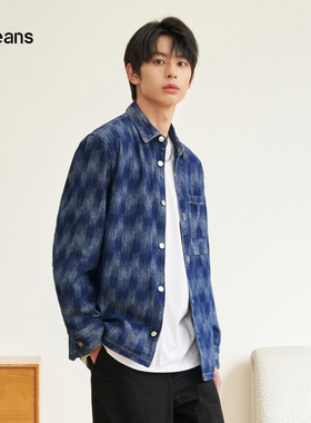 gxg.jeans男装2024年秋季新款翻领牛仔衬衫J24DE93001