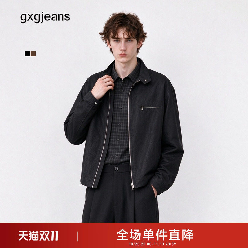 gxgjeans男装 仿麂皮复古休闲夹克外套2026秋季新品
