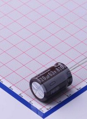 UPW1J821MHD6 直插铝电解电容 820uF ±20% 插件,D18xL25mm