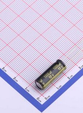 EEUFM1A102L 直插铝电解电容 1000uF ±20% 10V 插件,D8xL20mm