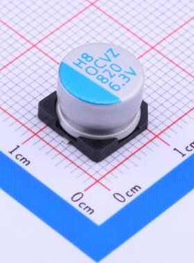 OVZ821M0JTR-1008 固态电容 820uF ±20% 6.3V SMD,D10xL7.7mm