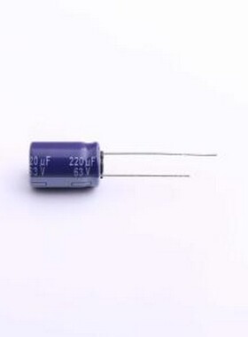 ECA1JM221 直插铝电解电容 220uF ±20% 63V 插件,D10xL16mm