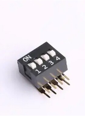 DA-04-K-T 4位 2.54mm间距 宽体黑色 直角型DA系列拨码开关 插件,