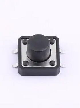 TS-1280SK 12*12*8mm 立贴轻触开关 黑色 弹力250gf 编带 SMD-4P,
