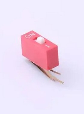 TM-01 拨码开关红色01P-90度插脚1PIN间距2.54mm立式侧插侧拨1位D