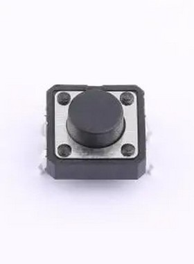 TS-1260HK 12*12*6mm 插脚轻触开关 黑色 4脚 弹力250gf 插件-4P,