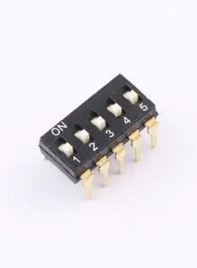 TL-05 拨码开关插件黑色05P-5PIN间距2.54mm立式直插正拨平拨5位D